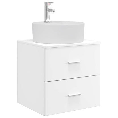 vidaXL Bathroom Furniture Set 5 pcs White Engineered Wood and Glass 5