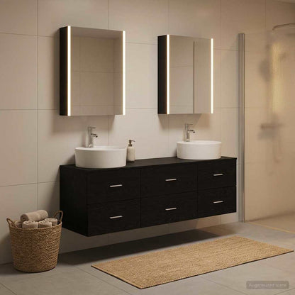 vidaXL Bathroom Furniture Set 5 pcs Black Oak 1