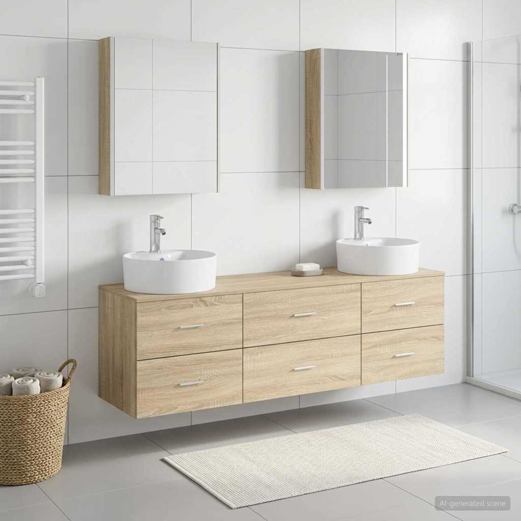 Bathroom Furniture Set 5 pcs 53 x 15.5 x 70 cm Sonoma oak