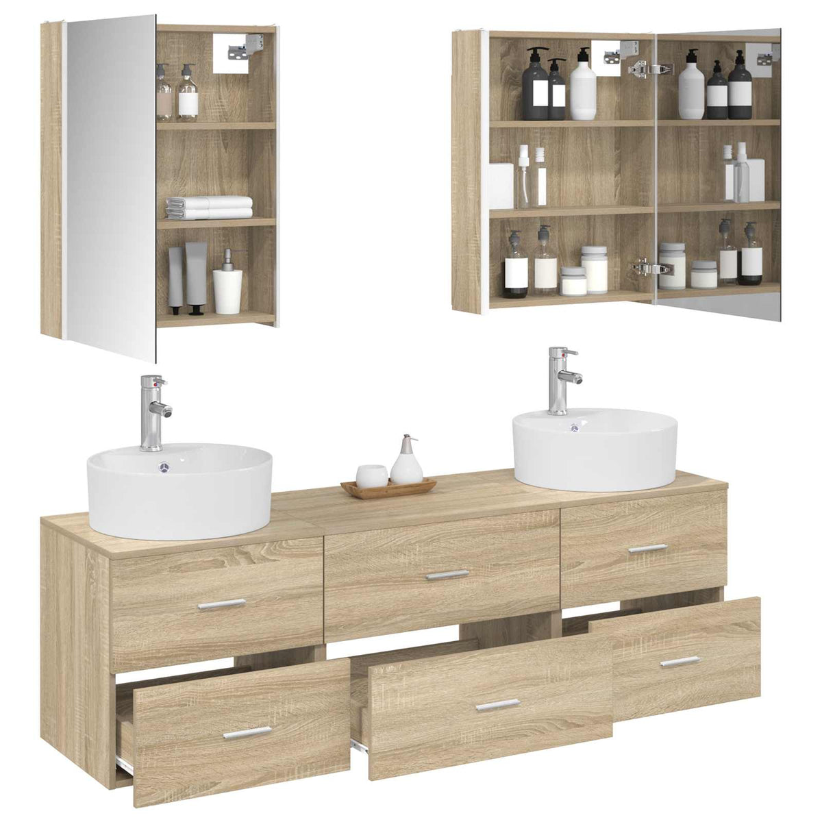 Bathroom Furniture Set 5 pcs 53 x 15.5 x 70 cm Sonoma oak