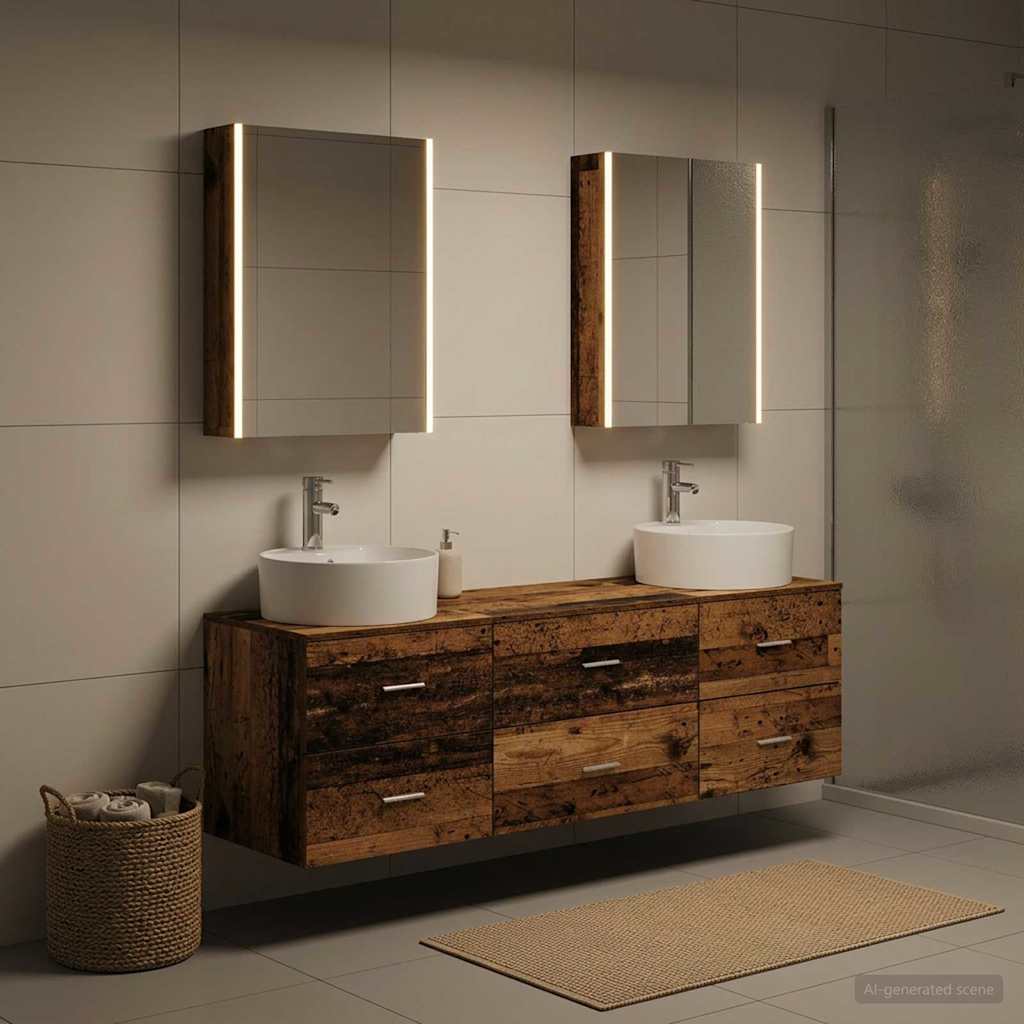 Bathroom Furniture Set 5 pcs 53 x 15.5 x 70 cm Old wood