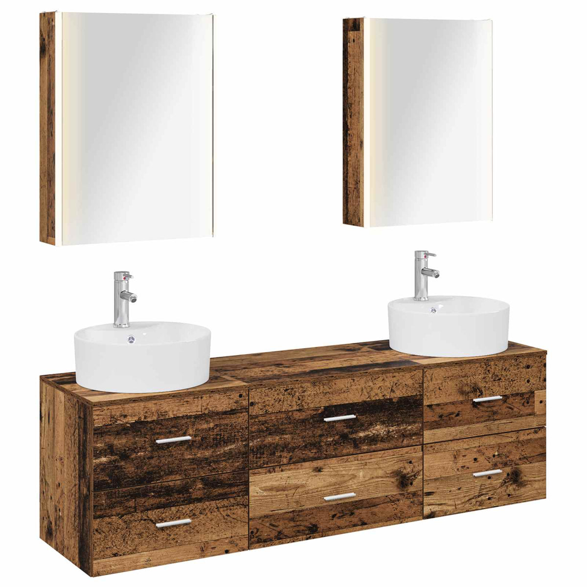 Bathroom Furniture Set 5 pcs 53 x 15.5 x 70 cm Old wood