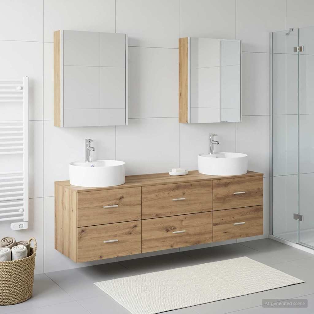 vidaXL Bathroom Furniture Set 5 pcs Artisan Oak 1