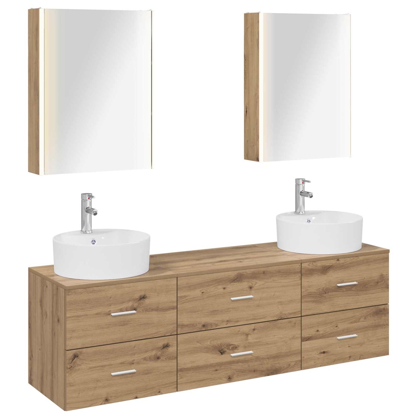vidaXL Bathroom Furniture Set 5 pcs Artisan Oak 2