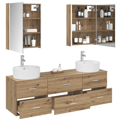 vidaXL Bathroom Furniture Set 5 pcs Artisan Oak 3