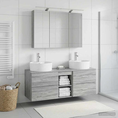 vidaXL Bathroom Furniture Set 4 pcs Grey Sonoma 4