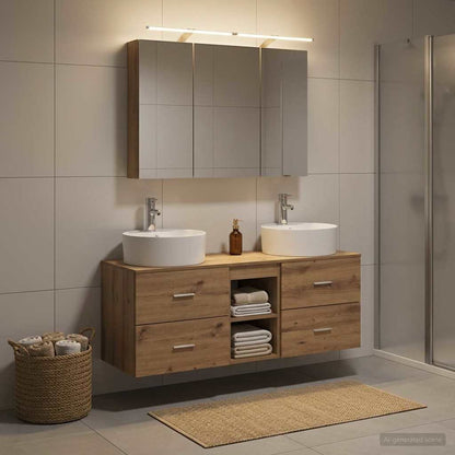 vidaXL Bathroom Furniture Set 4 pcs Artisan Oak 1