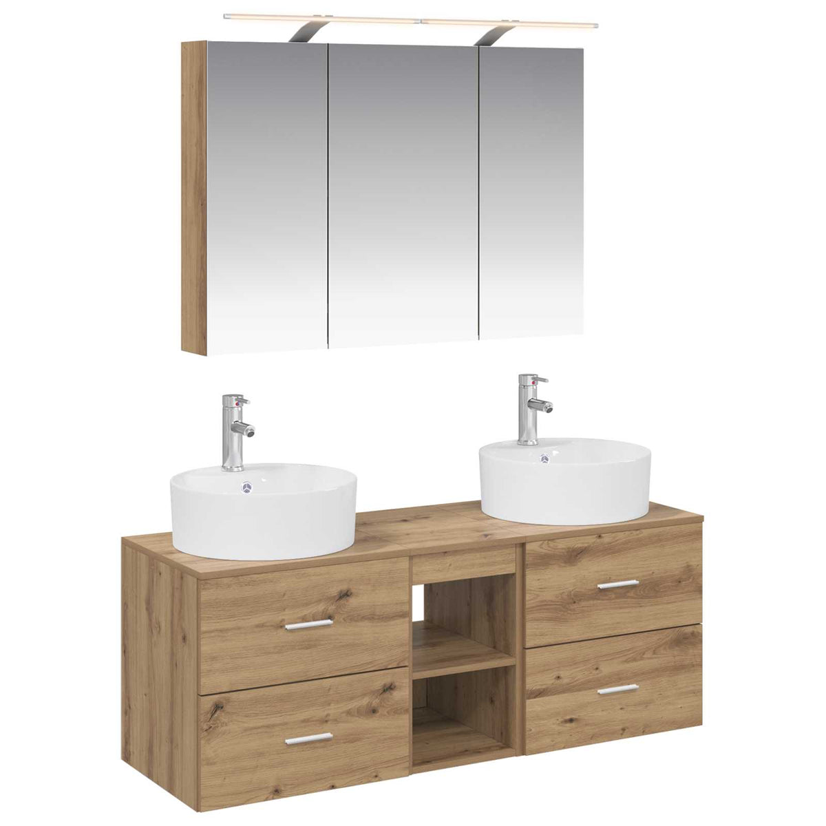 vidaXL Bathroom Furniture Set 4 pcs Artisan Oak 2