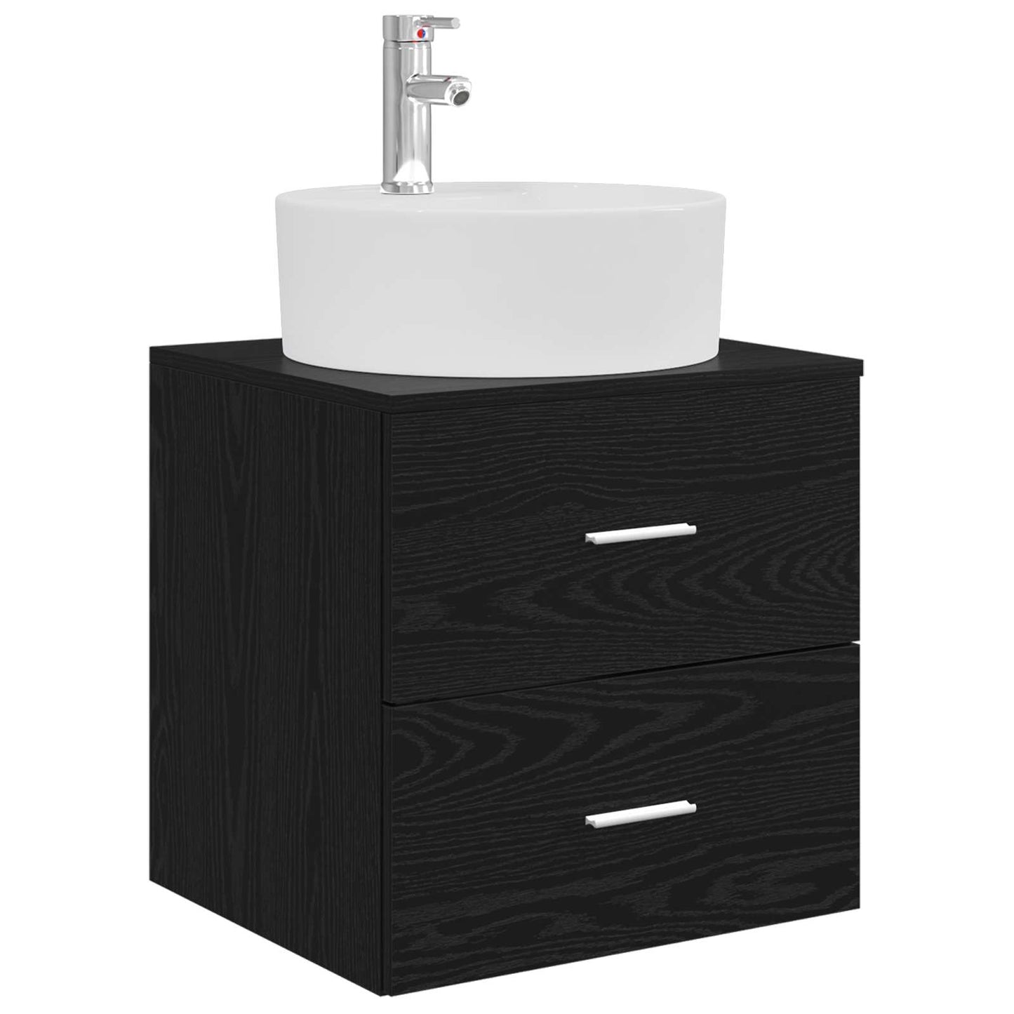 vidaXL Bathroom Furniture Set 4 pcs Black Oak 5