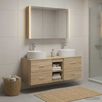 vidaXL Bathroom Furniture Set 4 pcs Sonoma Oak 4