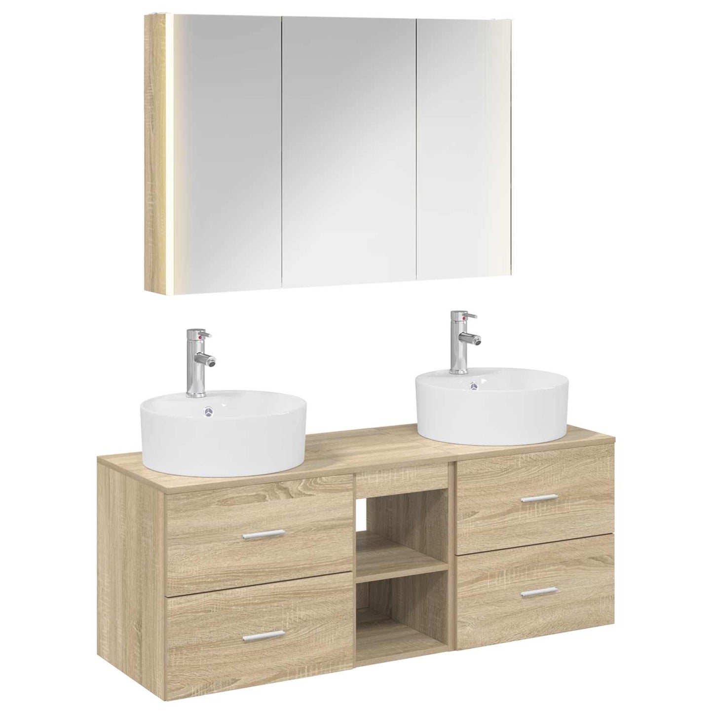 vidaXL Bathroom Furniture Set 4 pcs Sonoma Oak 2