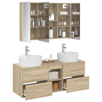 vidaXL Bathroom Furniture Set 4 pcs Sonoma Oak 3