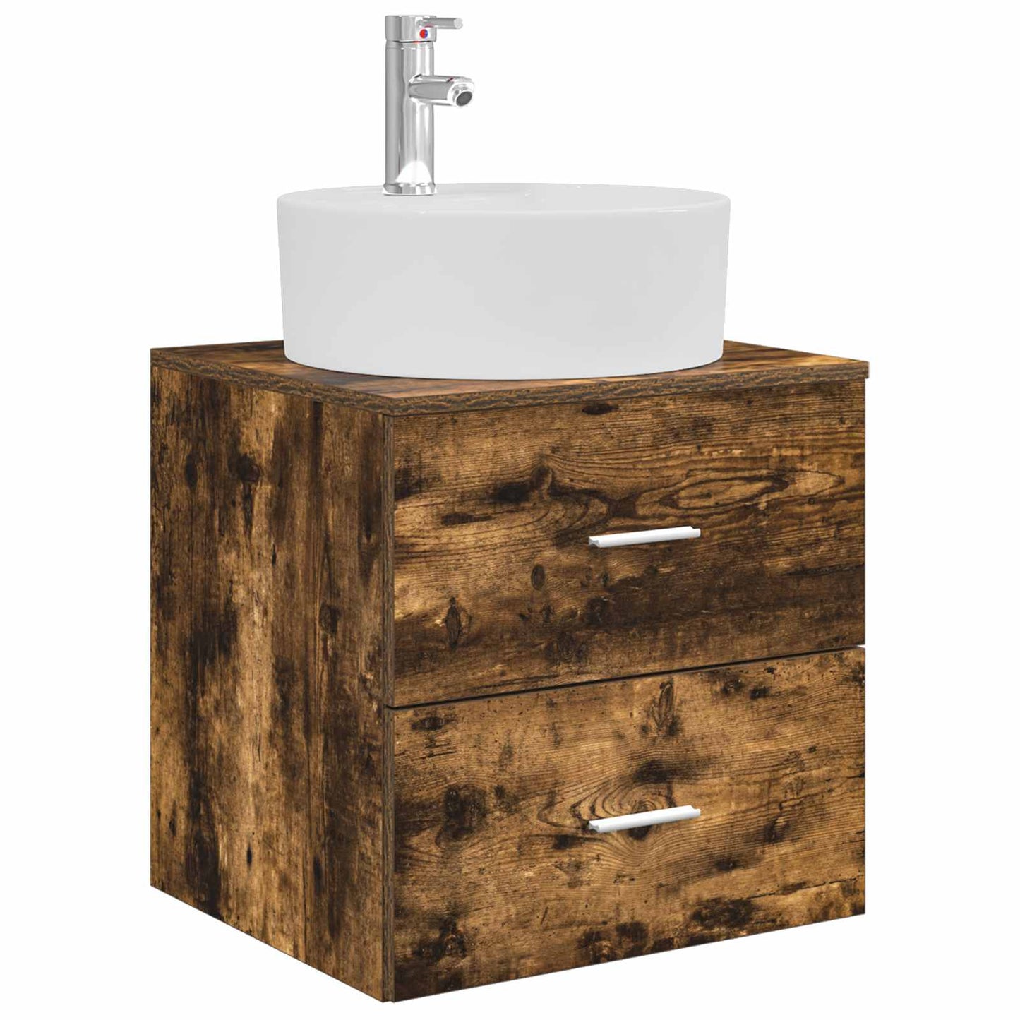 vidaXL Bathroom Furniture Set 4 pcs Smoked Oak 5