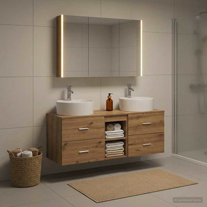 vidaXL Bathroom Furniture Set 4 pcs Artisan Oak 4
