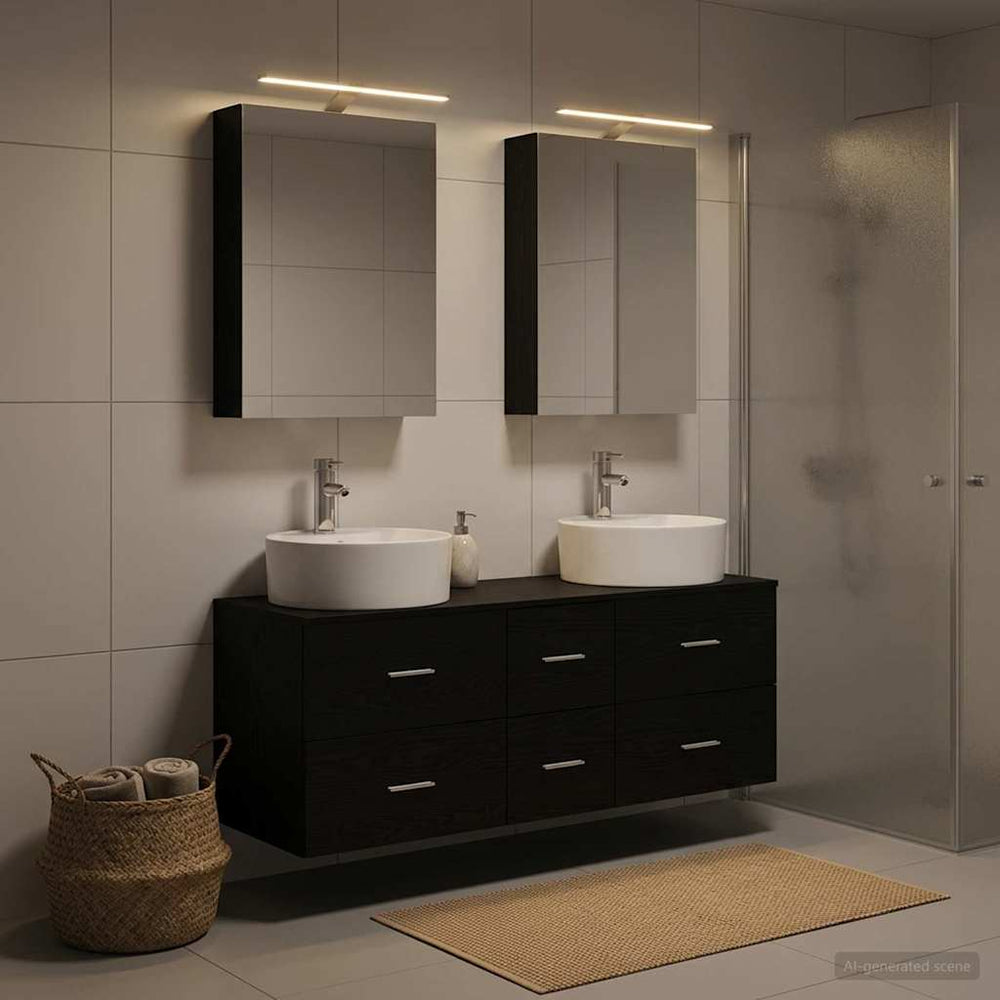 vidaXL Bathroom Furniture Set 5 pcs Black Oak
