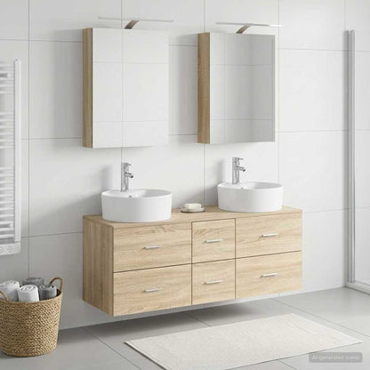 vidaXL Bathroom Furniture Set 5 pcs Sonoma Oak 4
