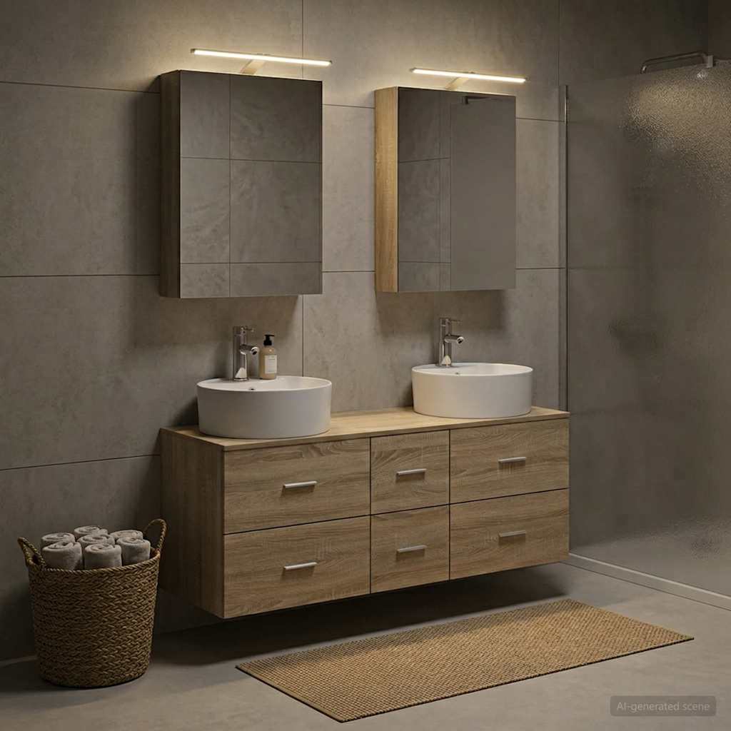 vidaXL Bathroom Furniture Set 5 pcs Sonoma Oak 1