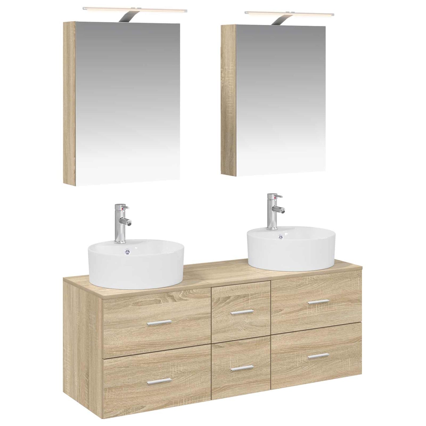 vidaXL Bathroom Furniture Set 5 pcs Sonoma Oak 2