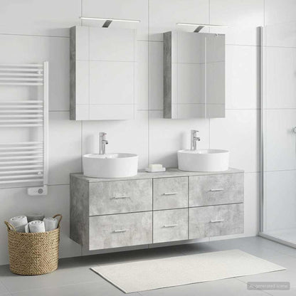 vidaXL Bathroom Furniture Set 5 pcs Concrete Grey 1