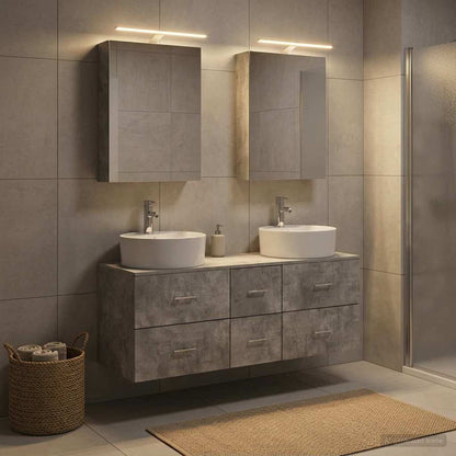vidaXL Bathroom Furniture Set 5 pcs Concrete Grey 4