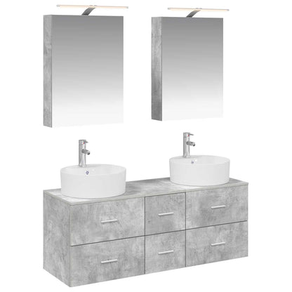 vidaXL Bathroom Furniture Set 5 pcs Concrete Grey 2