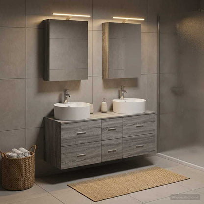 vidaXL Bathroom Furniture Set 5 pcs Grey Sonoma 1