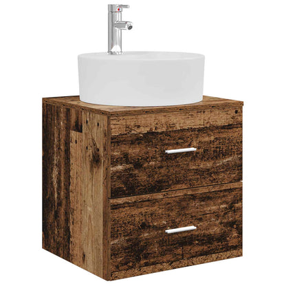 vidaXL Bathroom Furniture Set 5 pcs Old Wood Engineered Wood and Glass 5