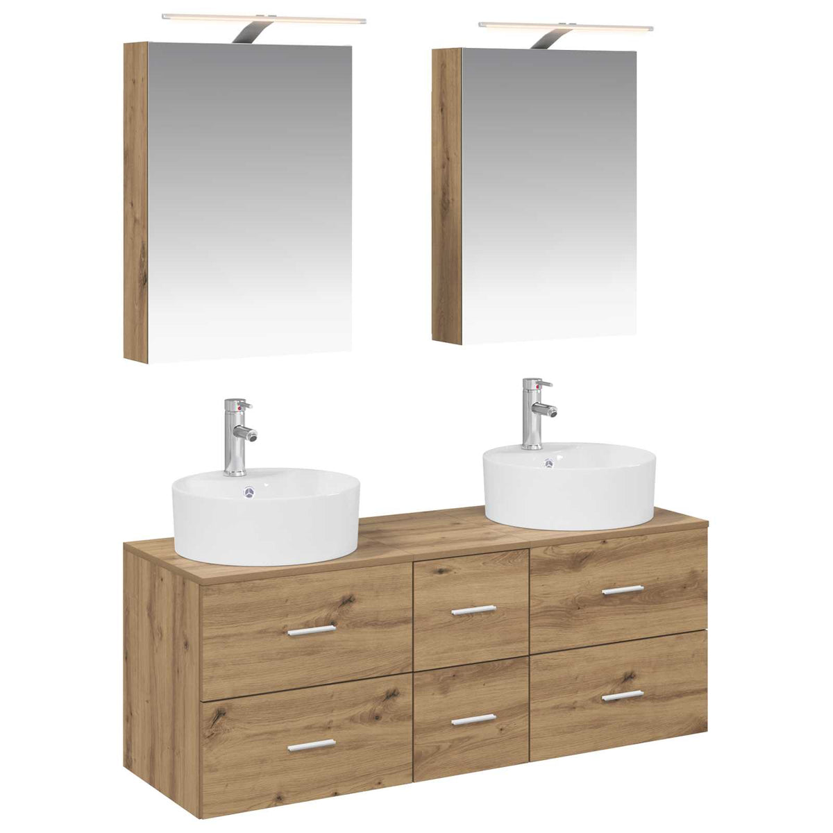 vidaXL Bathroom Furniture Set 5 pcs Artisan Oak 2