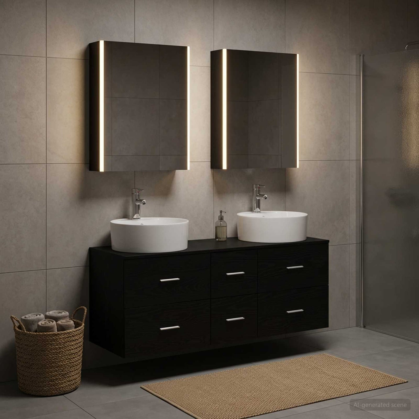 vidaXL Bathroom Furniture Set 5 pcs Black Oak 4