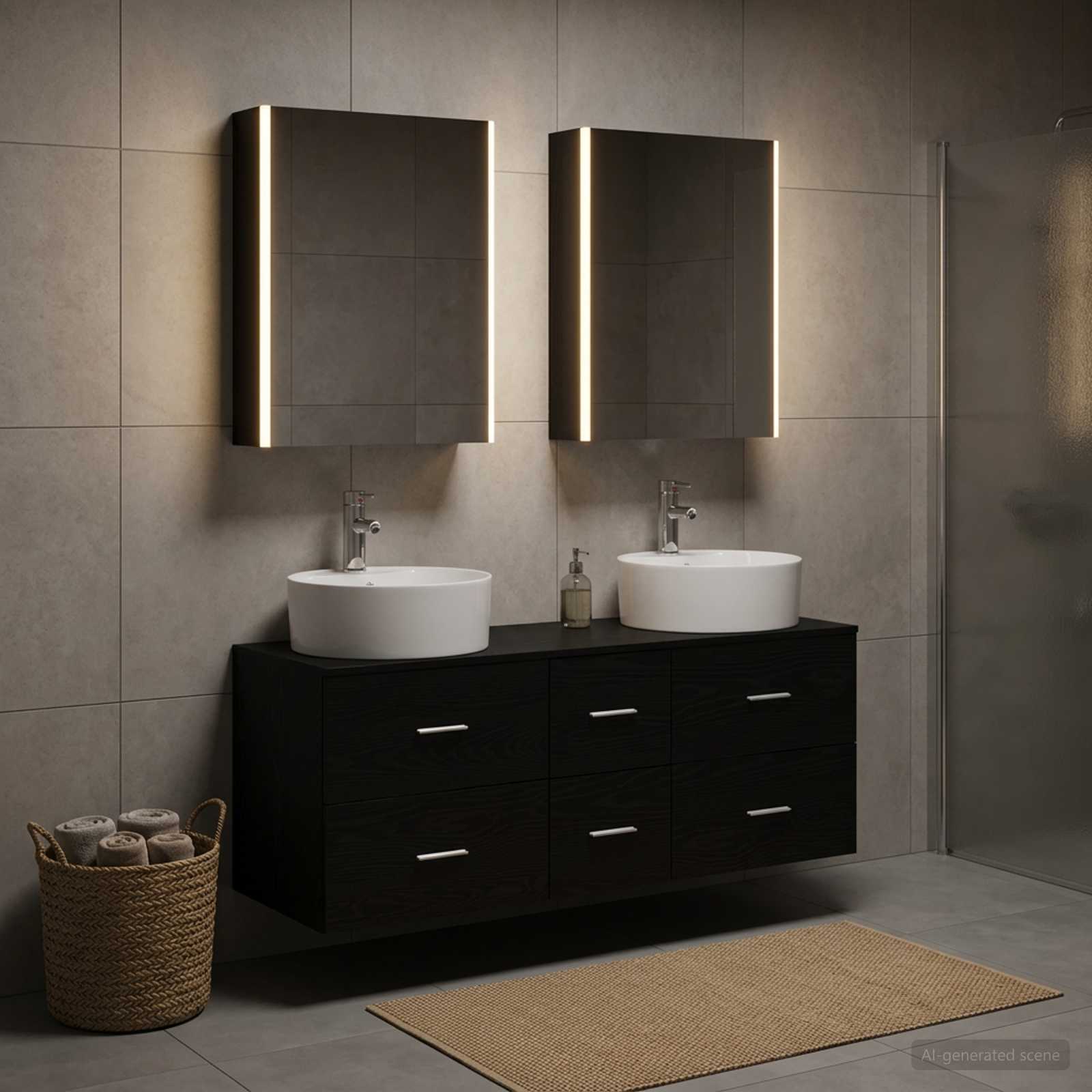 vidaXL Bathroom Furniture Set 5 pcs Black Oak 4