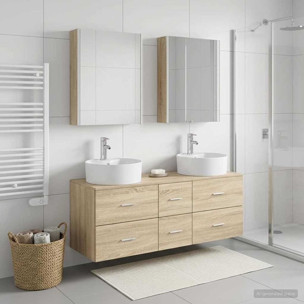 vidaXL Bathroom Furniture Set 5 pcs Sonoma Oak 4