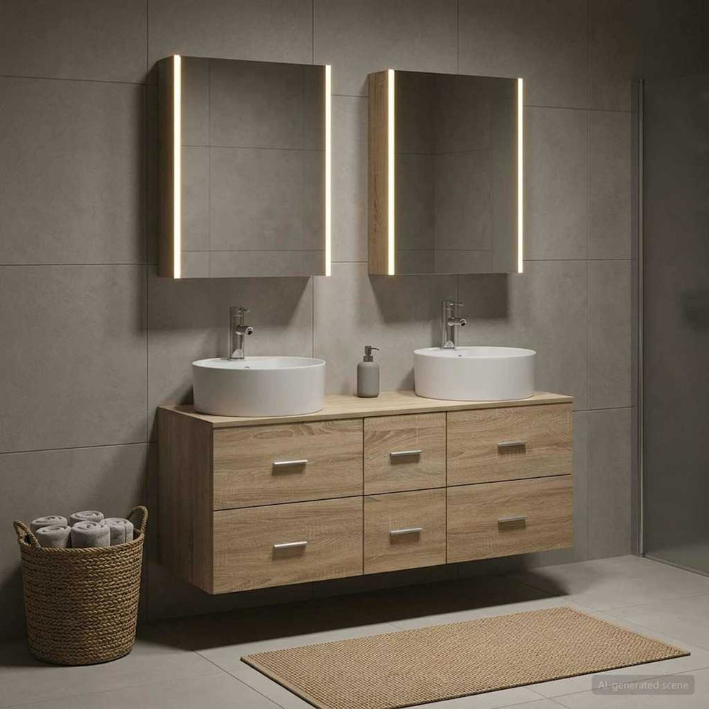 vidaXL Bathroom Furniture Set 5 pcs Sonoma Oak