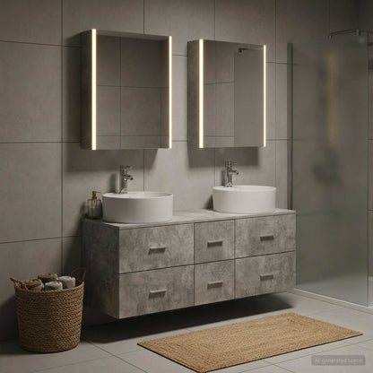 vidaXL Bathroom Furniture Set 5 pcs Concrete Grey 1