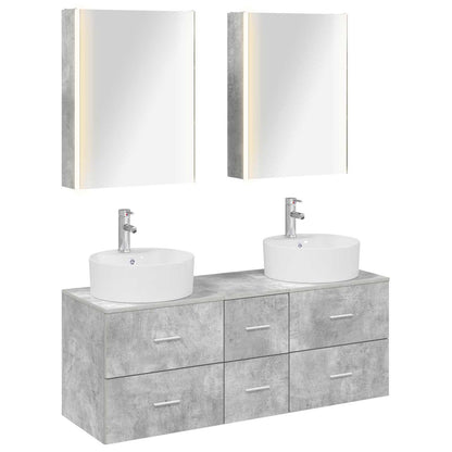 vidaXL Bathroom Furniture Set 5 pcs Concrete Grey 2