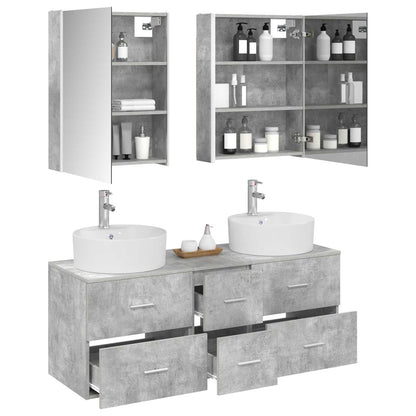 vidaXL Bathroom Furniture Set 5 pcs Concrete Grey 3