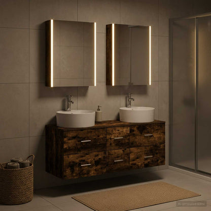 vidaXL Bathroom Furniture Set 5 pcs Smoked Oak 4
