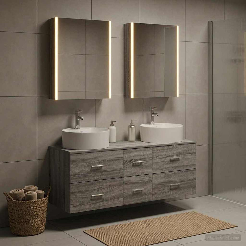 vidaXL Bathroom Furniture Set 5 pcs Grey Sonoma