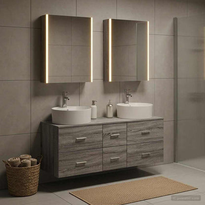 vidaXL Bathroom Furniture Set 5 pcs Grey Sonoma 1