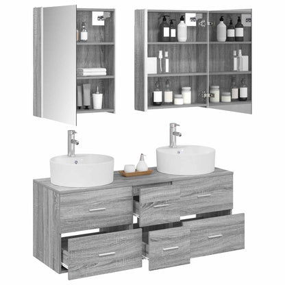 vidaXL Bathroom Furniture Set 5 pcs Grey Sonoma 3