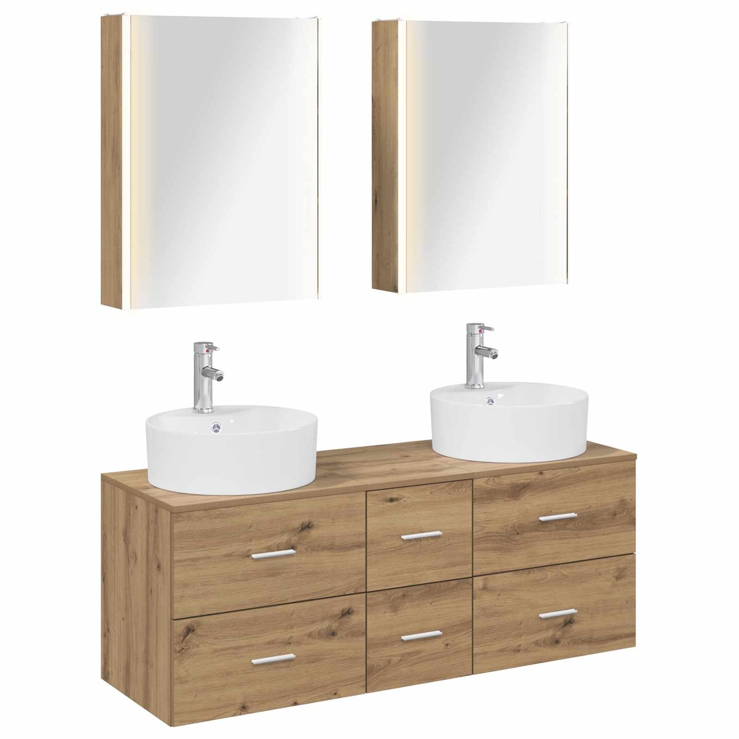 vidaXL Bathroom Furniture Set 5 pcs Artisan Oak 2