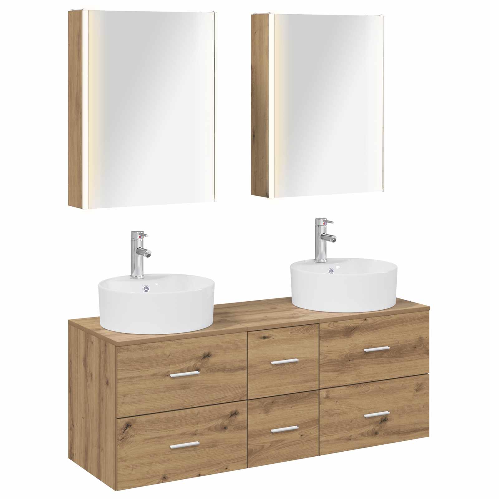 vidaXL Bathroom Furniture Set 5 pcs Artisan Oak 2