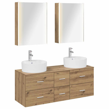 vidaXL Bathroom Furniture Set 5 pcs Artisan Oak 2