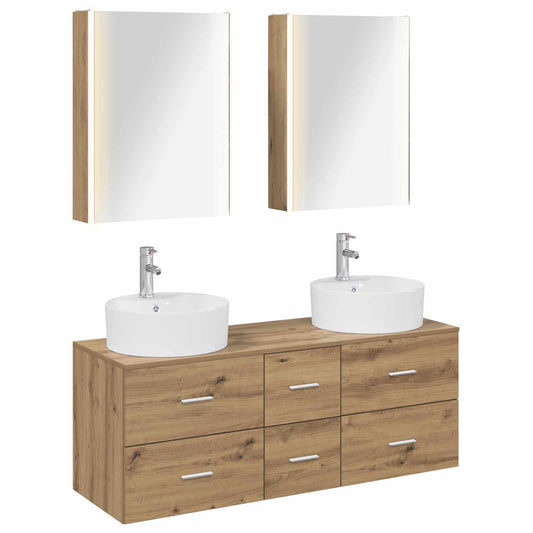 Bathroom Furniture Set 5 pcs 53 x 15.5 x 70 cm Artisan oak