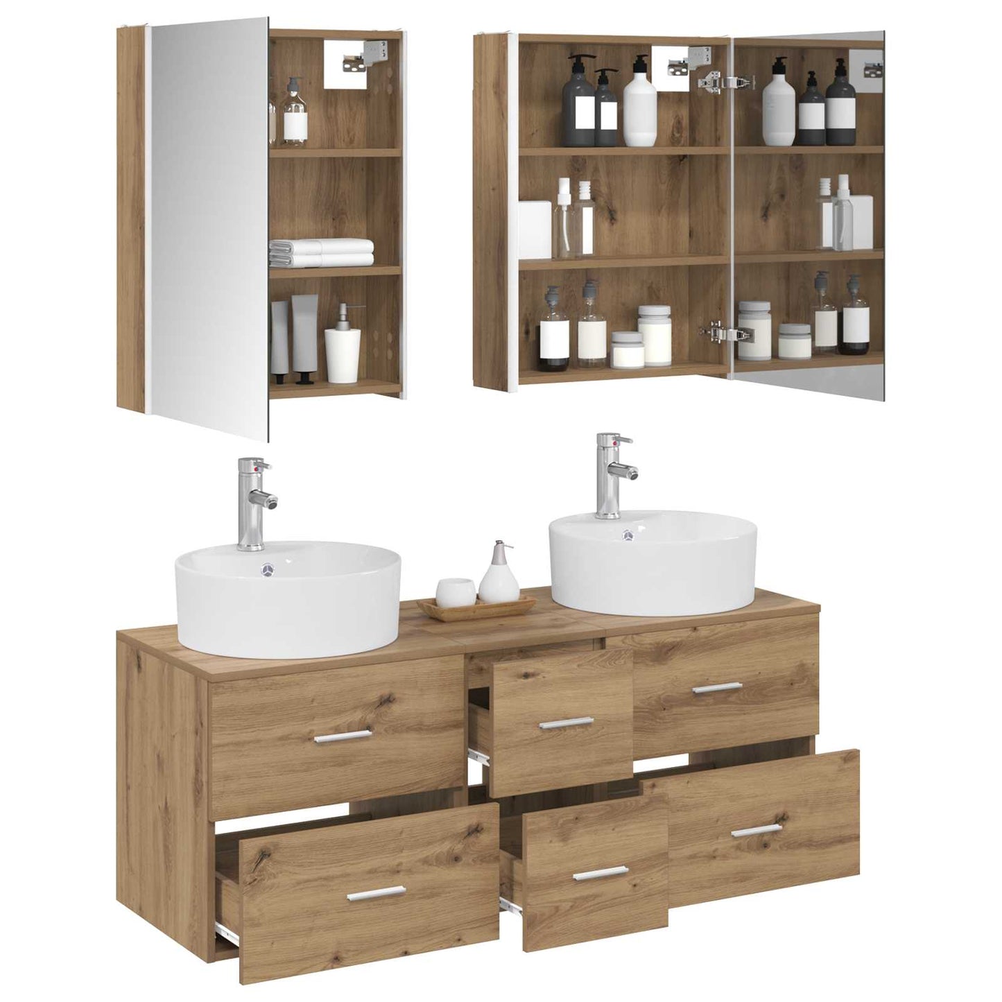 vidaXL Bathroom Furniture Set 5 pcs Artisan Oak 3