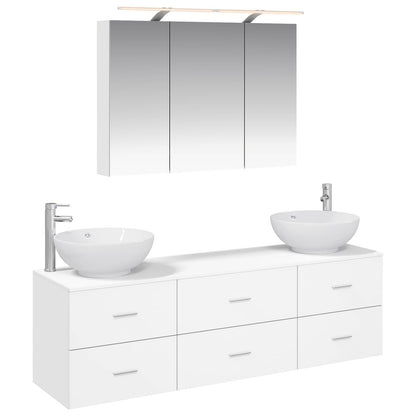 Bathroom Furniture Set 4 pcs 100 x 14.5 x 70 cm White