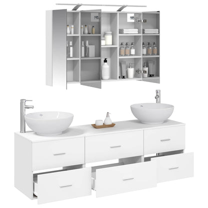 Bathroom Furniture Set 4 pcs 100 x 14.5 x 70 cm White
