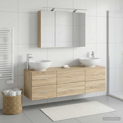 vidaXL Bathroom Furniture Set 4 pcs Sonoma Oak 4