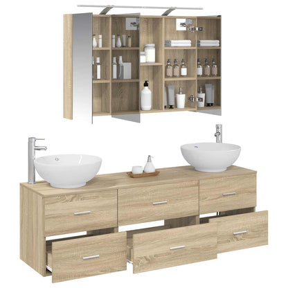 Bathroom Furniture Set 4 pcs 100 x 14.5 x 70 cm Sonoma oak