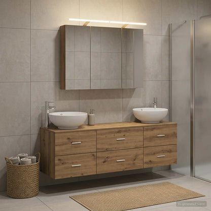 Bathroom Furniture Set 4 pcs 100 x 14.5 x 70 cm Artisan oak