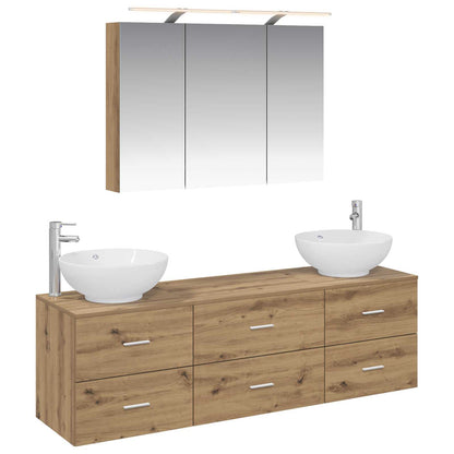 Bathroom Furniture Set 4 pcs 100 x 14.5 x 70 cm Artisan oak